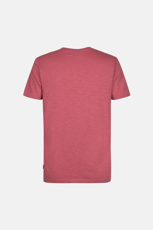 T-shirt à manches courtes rose de Petrol Industries, avec une texture chinée sur un fond blanc.