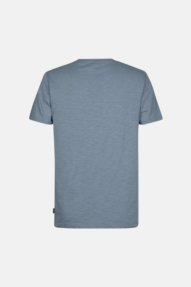 Blauw T-shirt met korte mouwen van Petrol Industries, effen, met een discreet label onderaan.