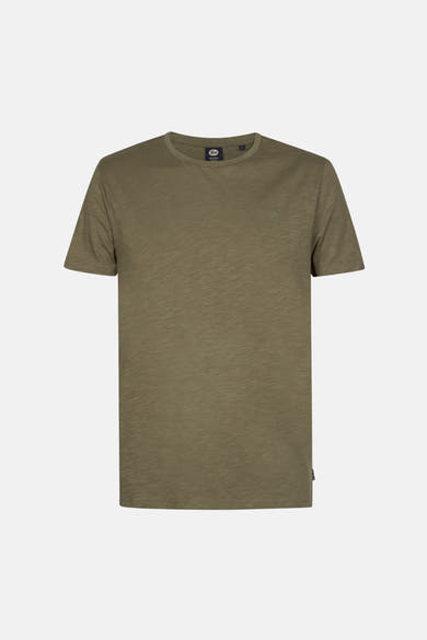 Groen T-shirt met korte mouwen van Petrol Industries, met een discreet logo op de borst.
