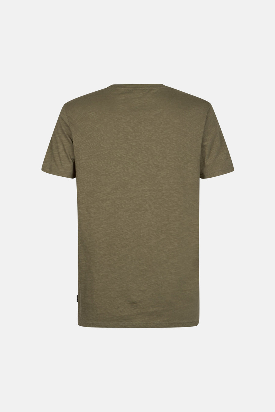 Groen T-shirt met korte mouwen van Petrol Industries, effen, van achteren getoond.