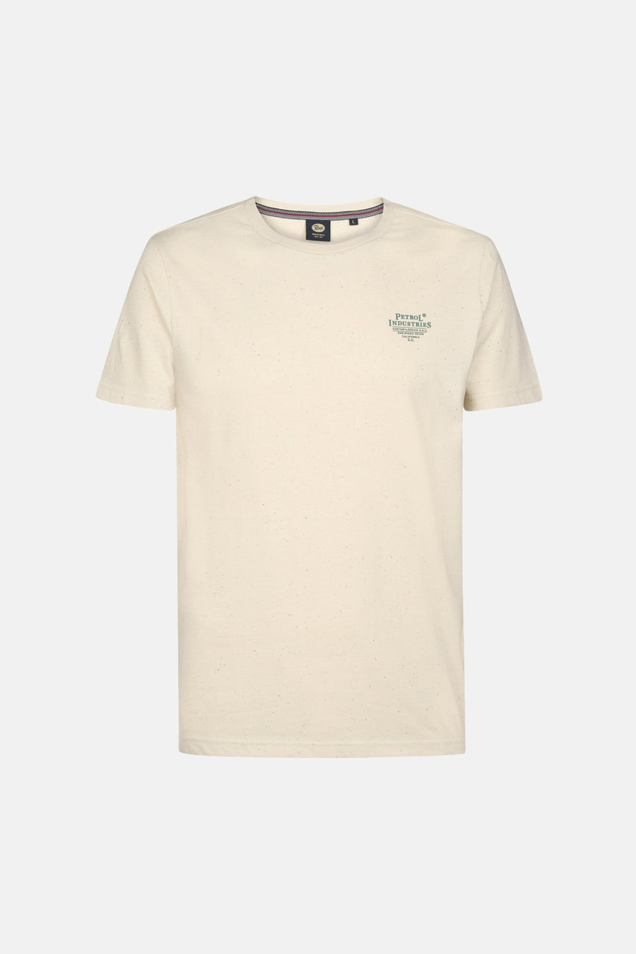 Beige T-shirt met korte mouwen van Petrol Industries, met een kleine print op de borst.