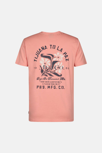 T-shirt à manches courtes corail de Petrol Industries® avec motif graphique au dos.
