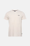 T-shirt beige à manches courtes de Petrol Industries, avec un motif subtil et un petit logo imprimé.