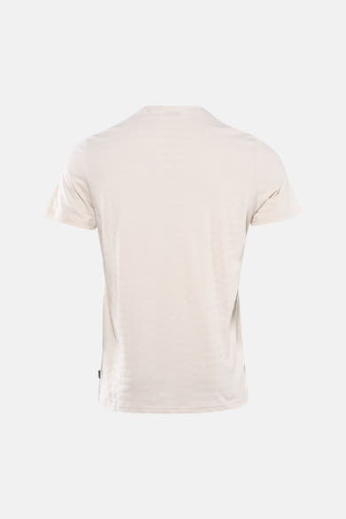 T-shirt beige à manches courtes de Petrol Industries, uni avec une petite étiquette sur le côté.