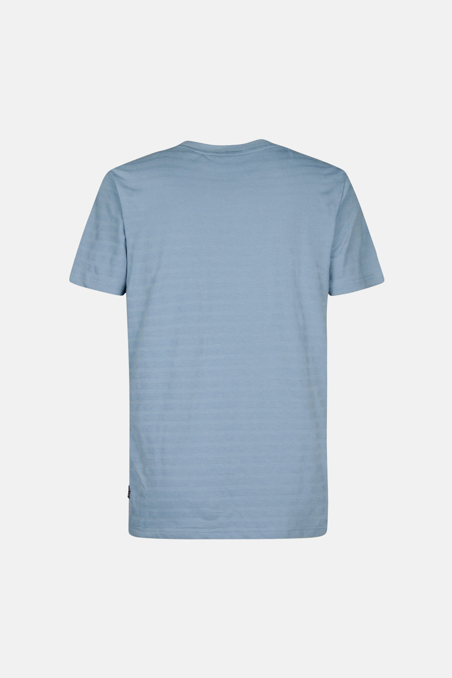T-shirt bleu à manches courtes de Petrol Industries®, rayures horizontales discrètes.