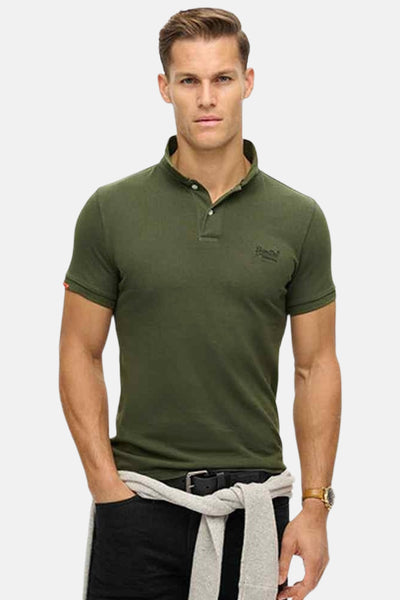 	Heren tops polo korte mouw KHAKI - SUPERDRY