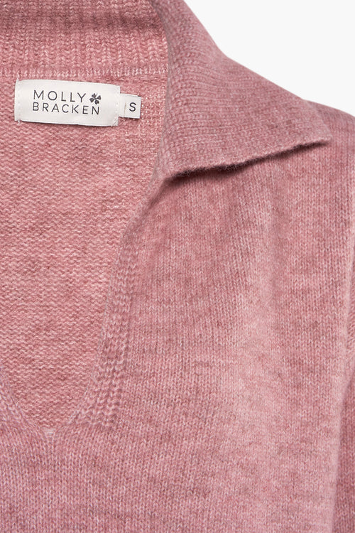 Trui met V-hals Roze - Molly Bracken