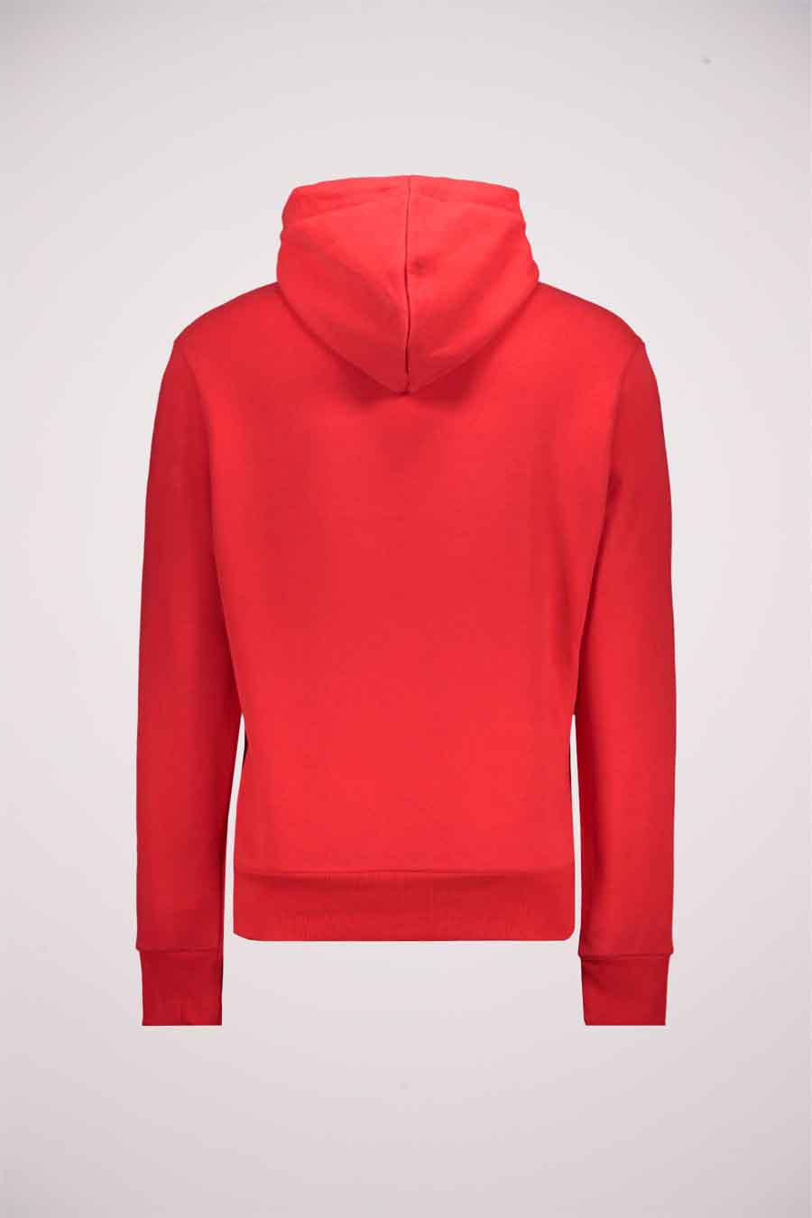 Rode SUPERDRY hoodie, achterkant.