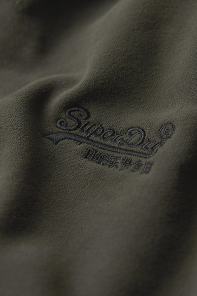 Kaki sweatshirt van Superdry met toon-op-toon logo borduursel.