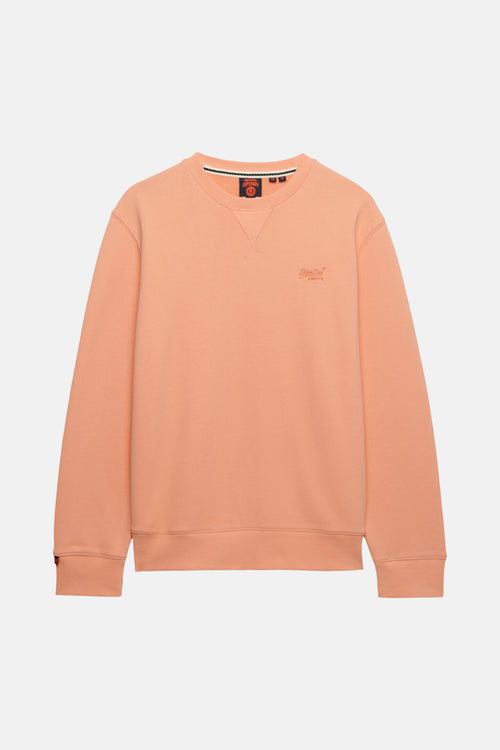 Koraalrood sweatshirt van SUPERDRY met ronde hals en geborduurd logo.