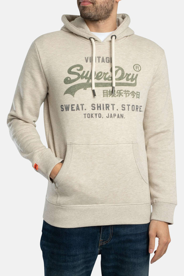 Sweat à capuche Beige - SUPERDRY