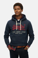 Sweat à capuche bleu - SUPERDRY