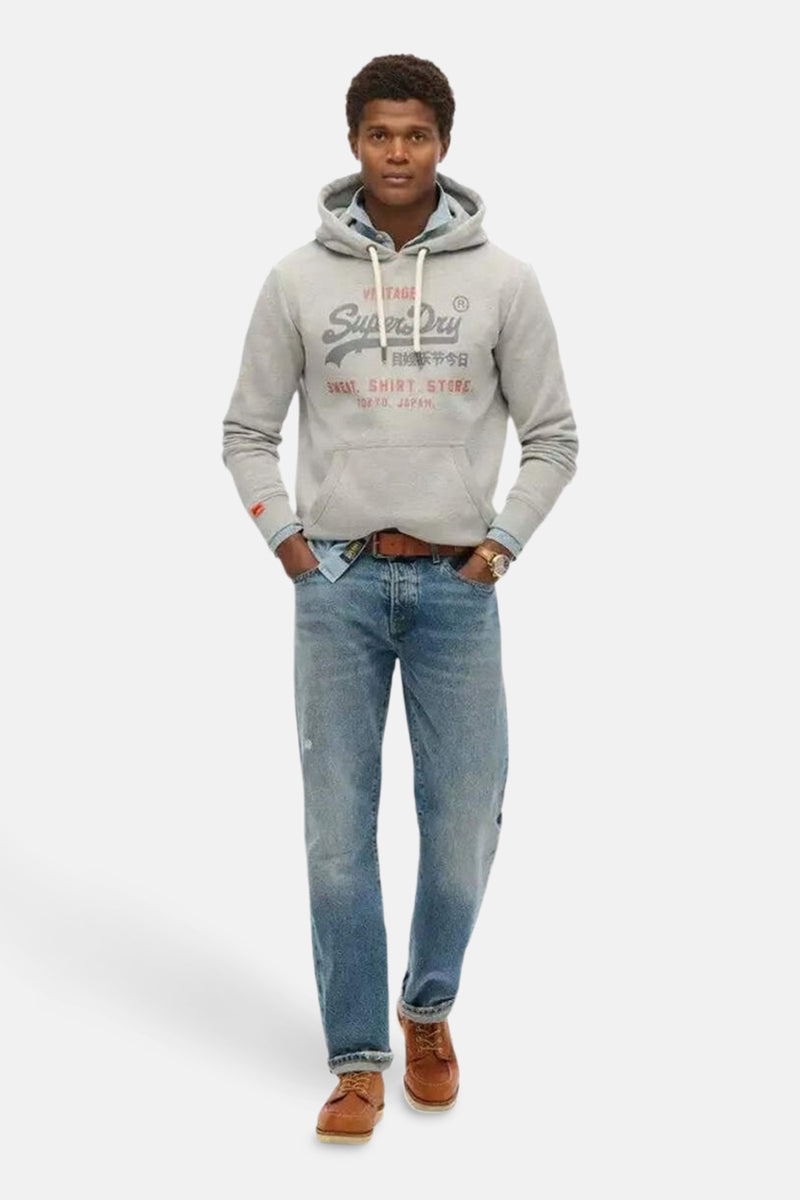 Sweater met kap grijs - SUPERDRY