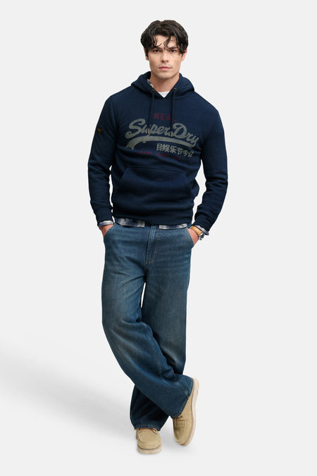 Sweat à capuche bleu - SUPERDRY