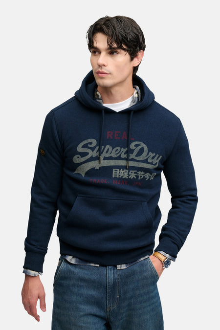 Sweat à capuche bleu - SUPERDRY