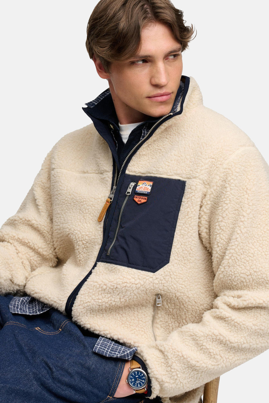 Heren tops jas casual Écru - SUPERDRY