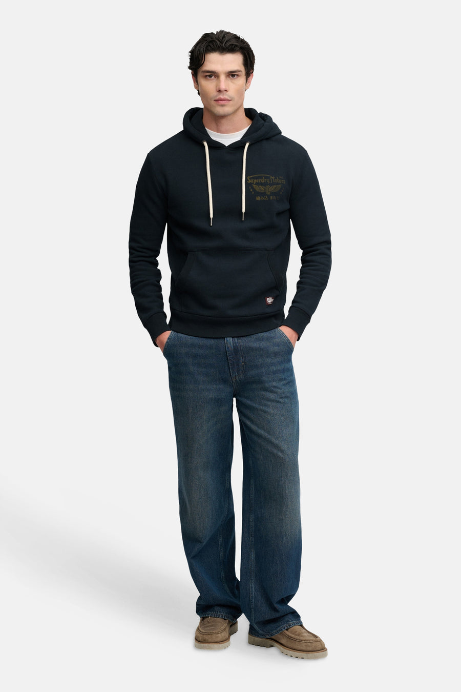 Sweater met kap zwart - SUPERDRY