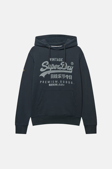 Sweater met kap blauw - SUPERDRY
