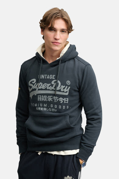 Sweater met kap blauw - SUPERDRY