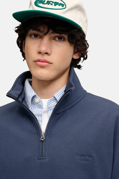 Sweat col roulé bleu - SUPERDRY