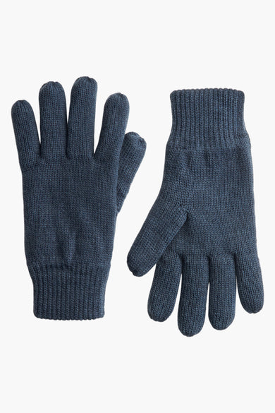 Gants bleus en tricot de Petrol Industries, présentant une texture côtelée et une coupe classique.
