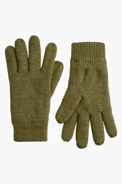 Gants verts en maille by Petrol Industries, affichés côte à côte sur un fond blanc.