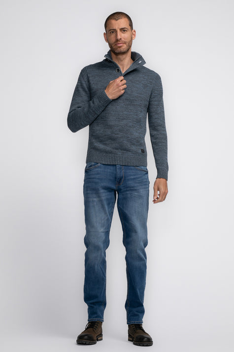 Pull col rond Bleu - Petrol Industries®