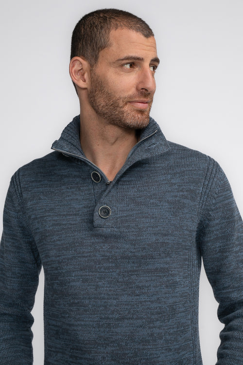 Pull col rond Bleu - Petrol Industries®