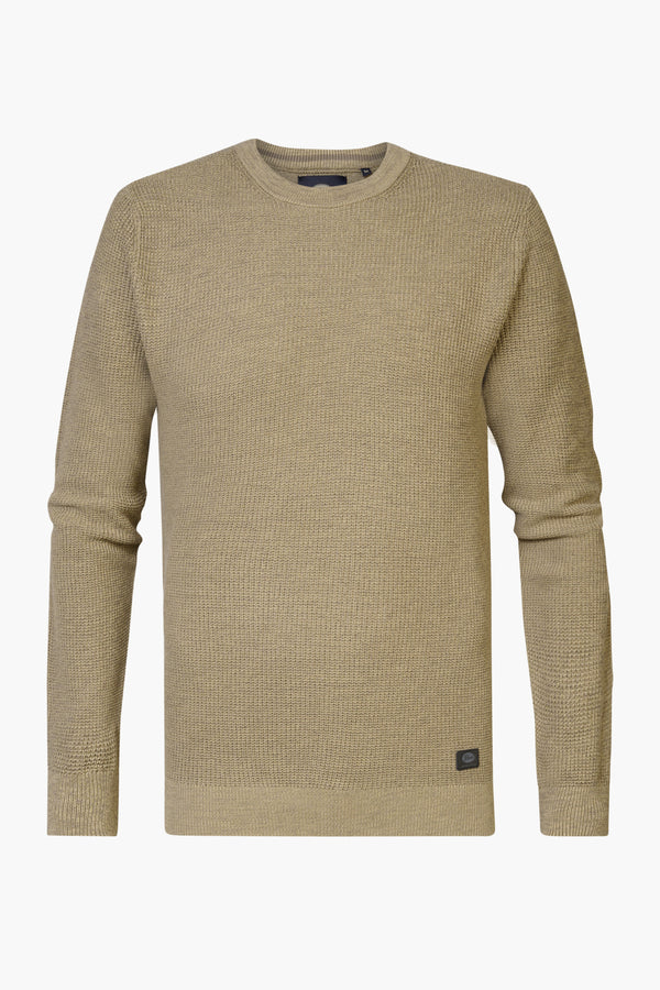 Trui met ronde hals Beige - Petrol Industries®