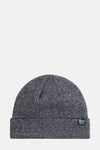 Bonnet bleu chiné de Petrol Industries®, avec un logo sur le revers.
