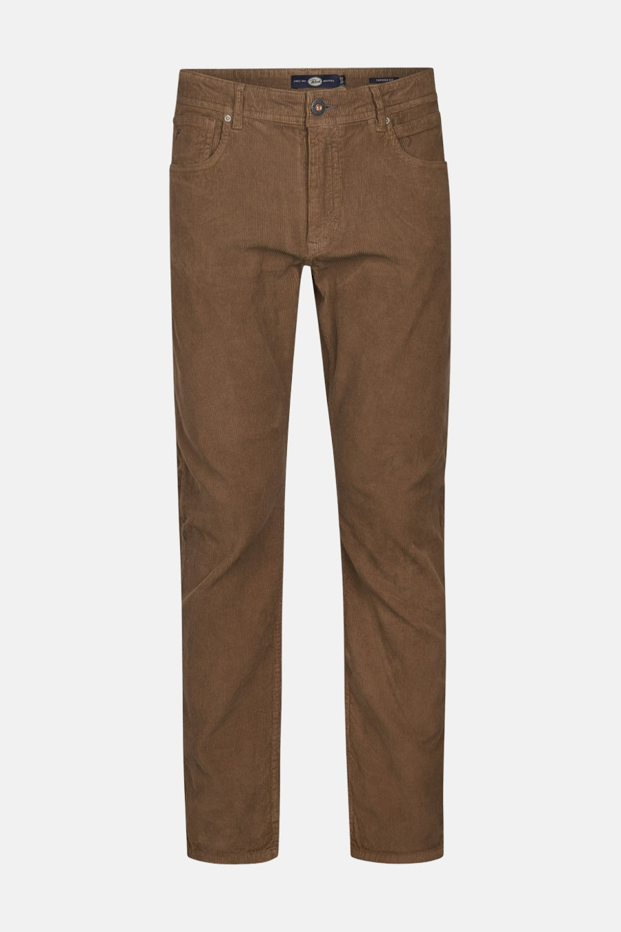 Pantalon beige en velours côtelé de Petrol Industries, coupe droite avec poches avant et arrière.