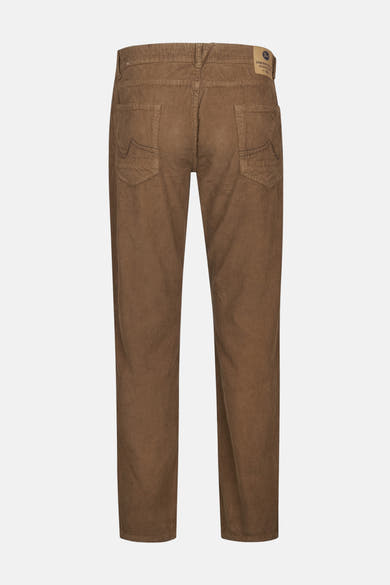 Pantalon de saison beige de Petrol Industries®, en velours côtelé, avec poches arrières.