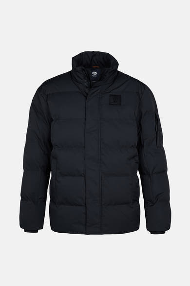 Veste de pluie noire de Petrol Industries®, avec un col montant et un logo discret sur la poitrine.