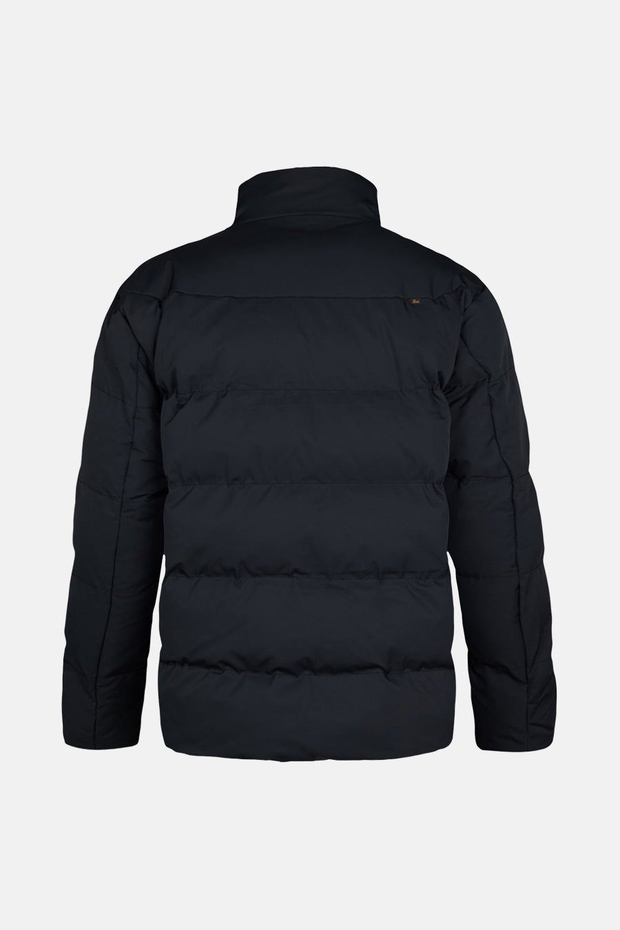 Veste de pluie noire par Petrol Industries, modèle rembourré avec col montant, vue de dos.
