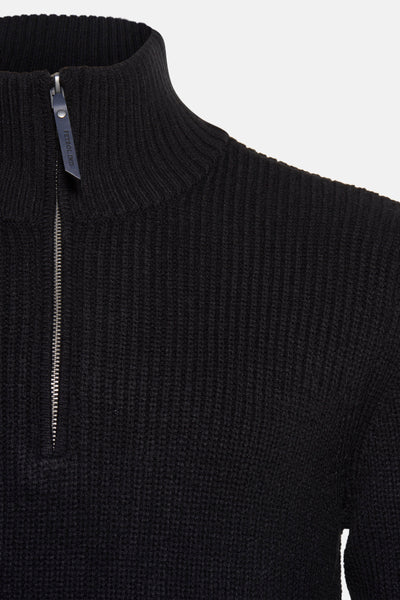 Pull met ronde hals - zwart