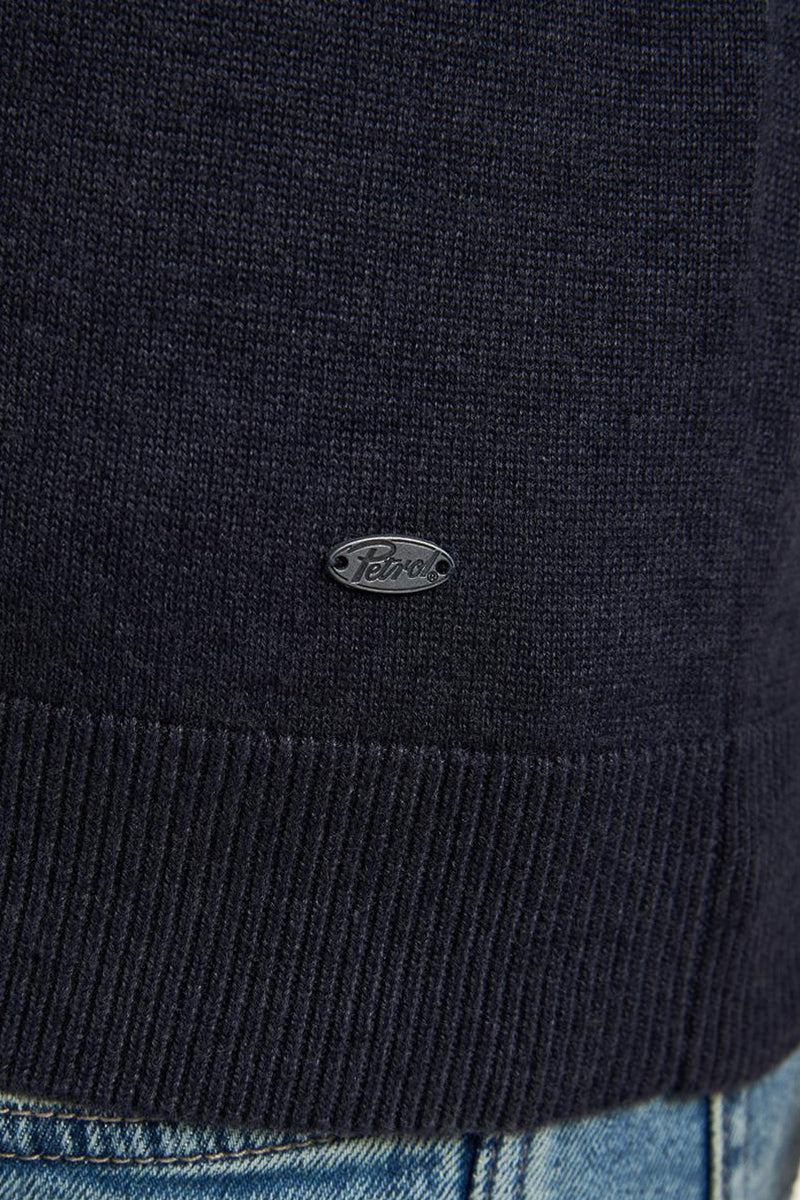 Pull met rolkraag - blauw