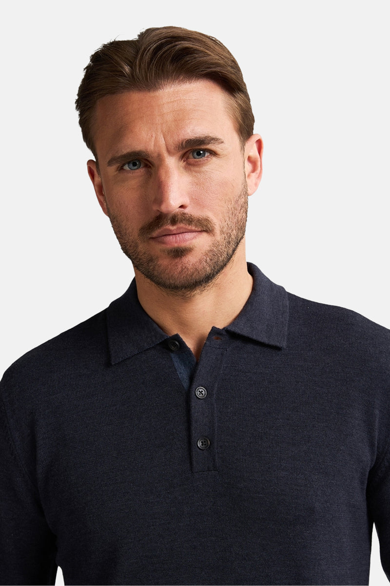 Pull met rolkraag - blauw