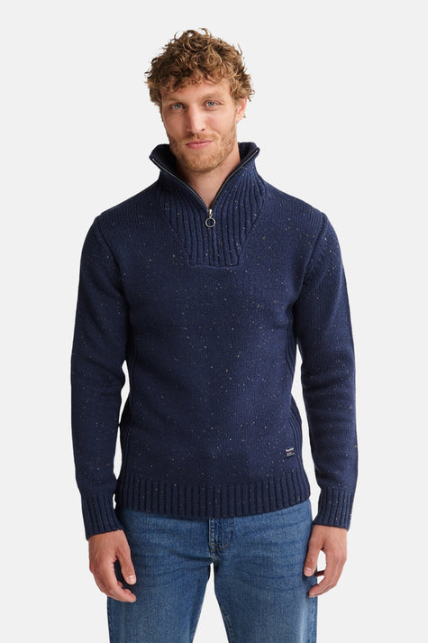Pull col rond bleu - Petrol Industries®