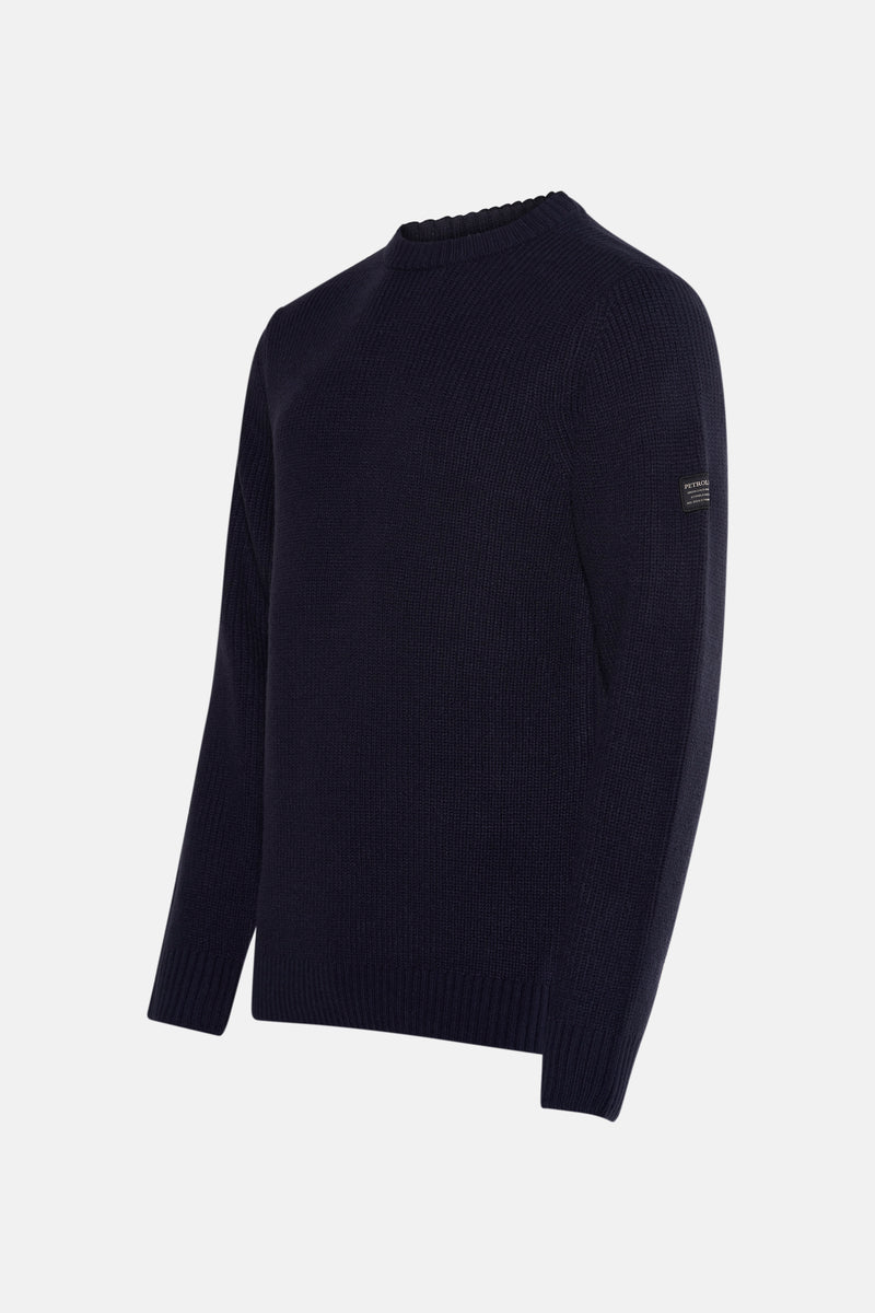 Pull met ronde hals - blauw