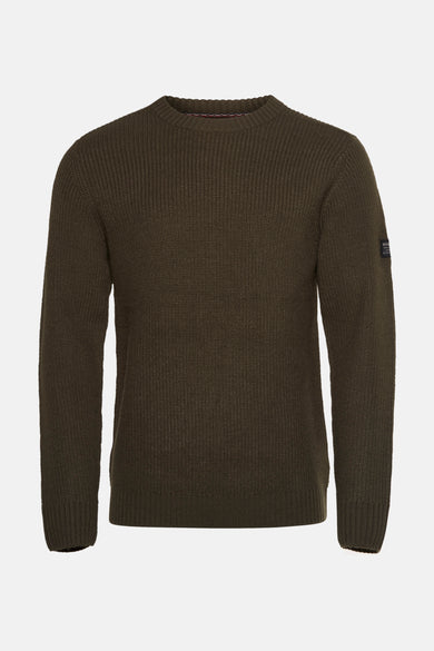 Pull met ronde hals - Kaki