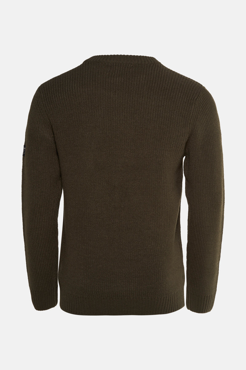 Pull met ronde hals - Kaki