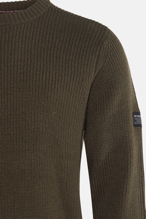 Pull met ronde hals - Kaki