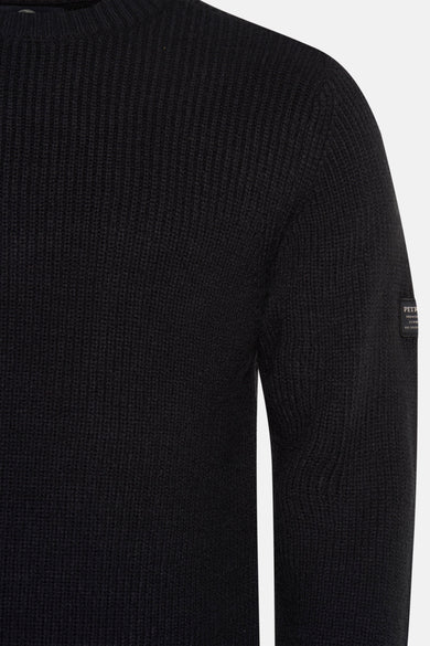 Pull met ronde hals - zwart