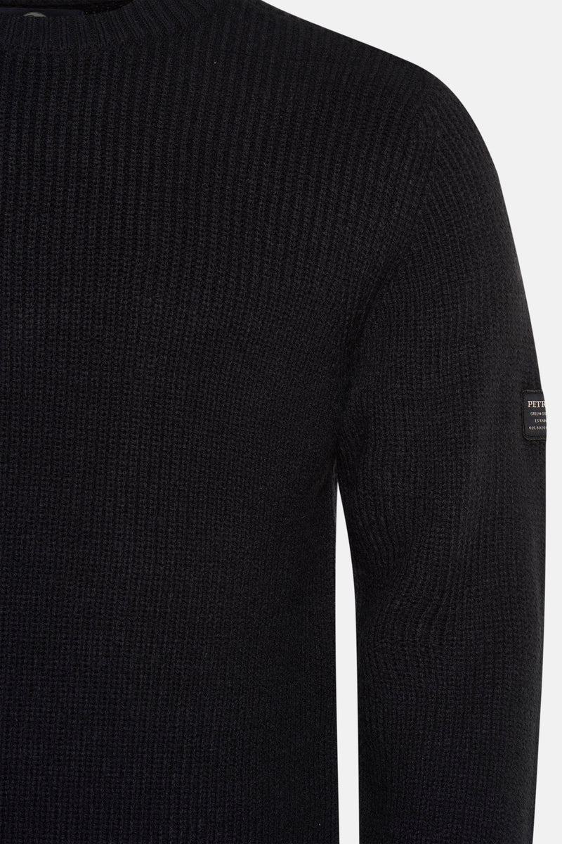 Pull met ronde hals - zwart