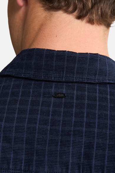 Blauw geruit overhemd met lange mouwen van Petrol Industries, kraag- en merklabeldetails.
