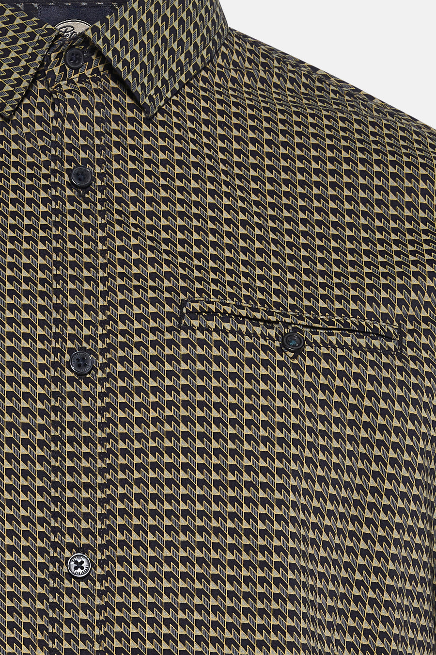 Chemise à manches longues vert de Petrol Industries® à motif géométrique avec poche poitrine