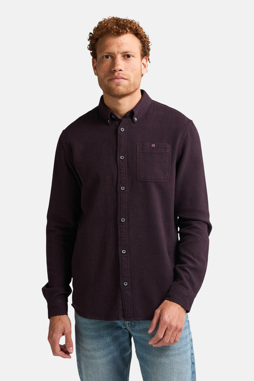 Chemise à manches longues - bordeaux