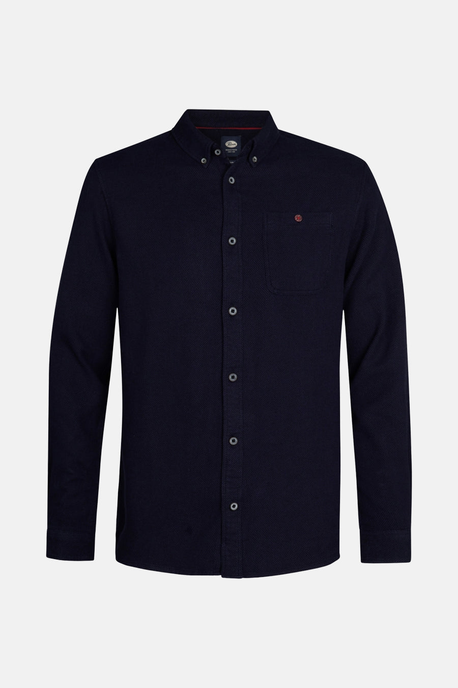Blauwe blouse met lange mouwen van Petrol Industries, met borstzak en knopen.