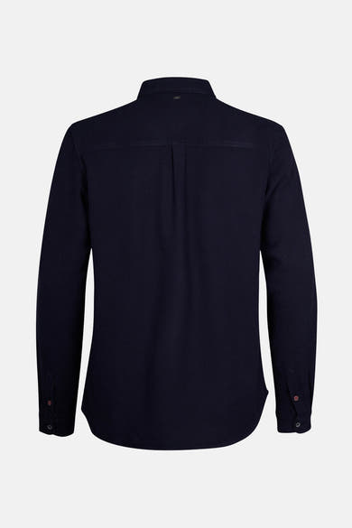 Blauwe blouse met lange mouwen van Petrol Industries, met knoopsluiting en slim fit.
