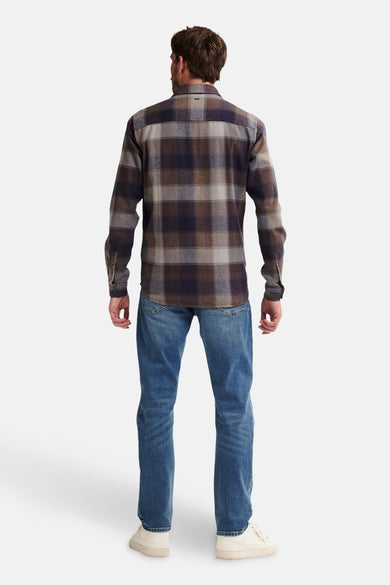 Men Shirt Long Sleeve Check